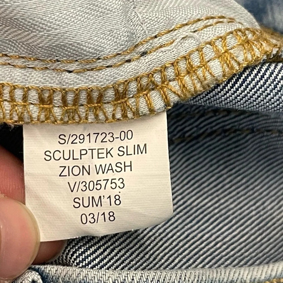 Athleta Sculptek Slim Straight Jean in Zion Wash Size 8 Tall - Picture 7 of 13